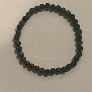 The Real Jade Dark Green Beaded Bracelet. Brand New NWOT.